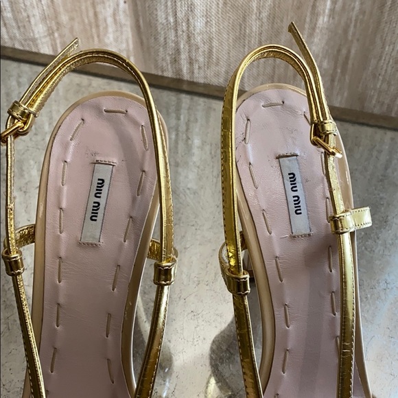 MiuMiu Nude Slingback Heels. Size 38 - Picture 2 of 8